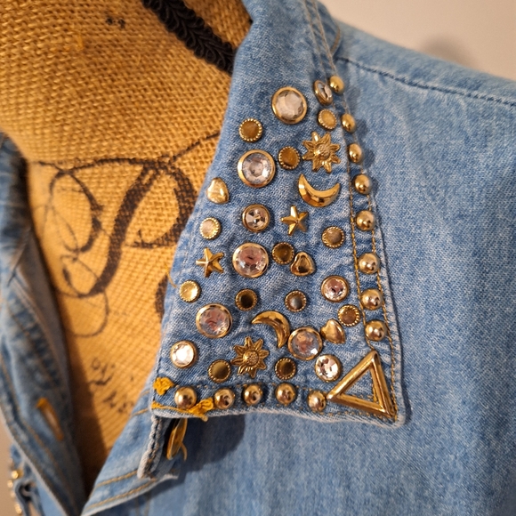 Vintage Denim Bedazzled Button Down - Picture 3 of 9